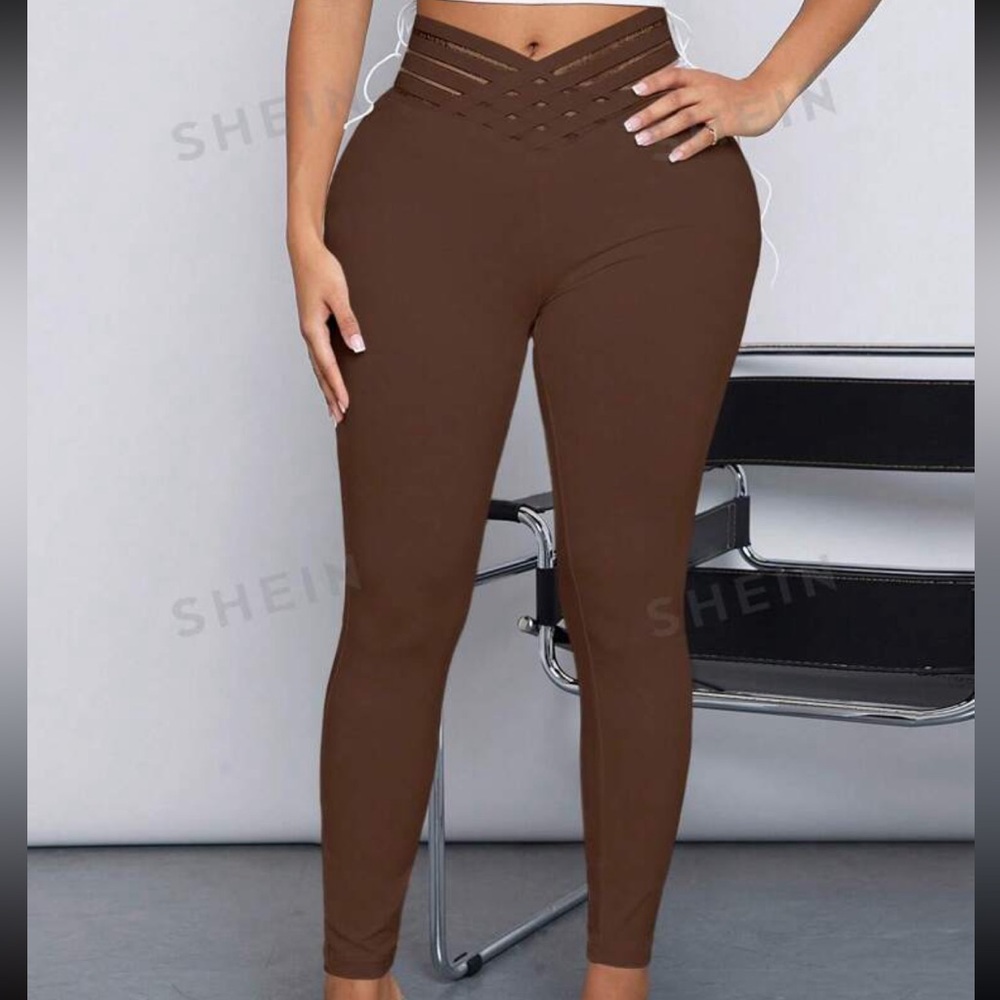 NWT Leggings 🤎 Brown Shein